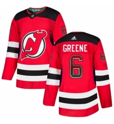Men's Adidas New Jersey Devils #6 Andy Greene Authentic Red Drift Fashion NHL Jersey