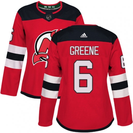 Women's Adidas New Jersey Devils #6 Andy Greene Authentic Red Home NHL Jersey Women's Adidas New Jersey Devils #6 Andy Greene Authentic Red Home NHL Jersey