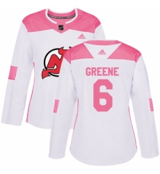 Women's Adidas New Jersey Devils #6 Andy Greene Authentic White/Pink Fashion NHL Jersey Women's Adidas New Jersey Devils #6 Andy Greene Authentic White/Pink Fashion NHL Jersey