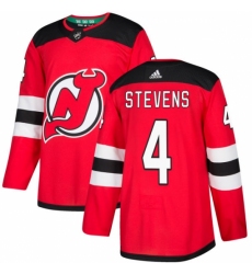 Men's Adidas New Jersey Devils #4 Scott Stevens Authentic Red Home NHL Jersey