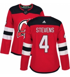 Women's Adidas New Jersey Devils #4 Scott Stevens Authentic Red Home NHL Jersey