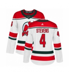 Women's Adidas New Jersey Devils #4 Scott Stevens Authentic White Alternate NHL Jersey