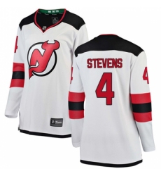 Women's New Jersey Devils #4 Scott Stevens Fanatics Branded White Away Breakaway NHL Jersey