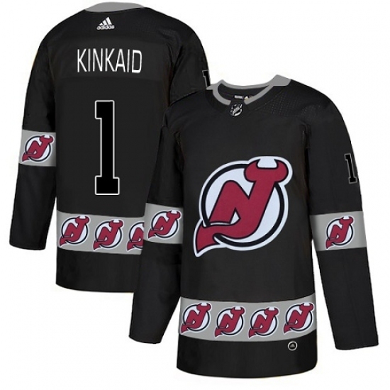 Men's Adidas New Jersey Devils #1 Keith Kinkaid Authentic Black Team Logo Fashion NHL Jersey Men's Adidas New Jersey Devils #1 Keith Kinkaid Authentic Black Team Logo Fashion NHL Jersey