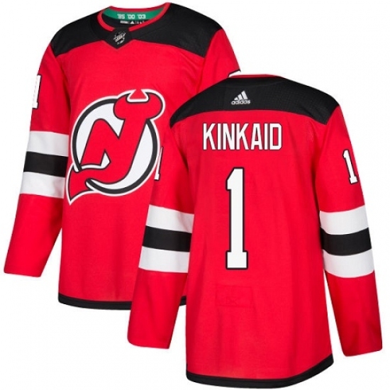 Men's Adidas New Jersey Devils #1 Keith Kinkaid Authentic Red Home NHL Jersey Men's Adidas New Jersey Devils #1 Keith Kinkaid Authentic Red Home NHL Jersey