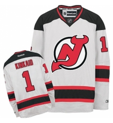 Women's Reebok New Jersey Devils #1 Keith Kinkaid Authentic White Away NHL Jersey