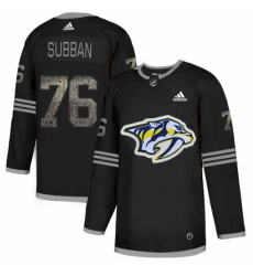 Men's Adidas Nashville Predators #76 P.K Subban Black Authentic Classic Stitched NHL Jersey