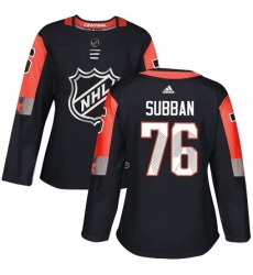 Women's Adidas Nashville Predators #76 P.K Subban Authentic Black 2018 All-Star Central Division NHL Jersey