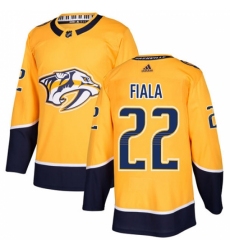 Men's Adidas Nashville Predators #22 Kevin Fiala Premier Gold Home NHL Jersey