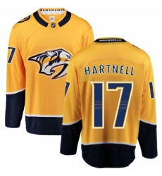 Men's Nashville Predators #17 Scott Hartnell Fanatics Branded Gold Home Breakaway NHL Jersey