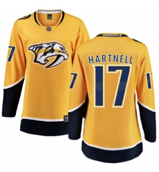 Women's Nashville Predators #17 Scott Hartnell Fanatics Branded Gold Home Breakaway NHL Jersey