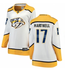 Women's Nashville Predators #17 Scott Hartnell Fanatics Branded White Away Breakaway NHL Jersey