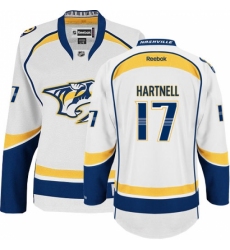 Women's Reebok Nashville Predators #17 Scott Hartnell Authentic White Away NHL Jersey