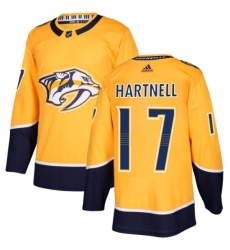Youth Adidas Nashville Predators #17 Scott Hartnell Authentic Gold Home NHL Jersey
