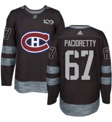 Men's Adidas Montreal Canadiens #67 Max Pacioretty Authentic Black 1917-2017 100th Anniversary NHL Jersey