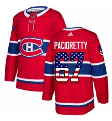 Men's Adidas Montreal Canadiens #67 Max Pacioretty Authentic Red USA Flag Fashion NHL Jersey