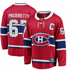 Men's Montreal Canadiens #67 Max Pacioretty Authentic Red Home Fanatics Branded Breakaway NHL Jersey