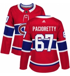 Women's Adidas Montreal Canadiens #67 Max Pacioretty Authentic Red Home NHL Jersey