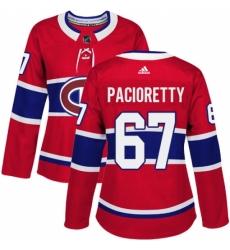 Women's Adidas Montreal Canadiens #67 Max Pacioretty Premier Red Home NHL Jersey