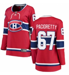 Women's Montreal Canadiens #67 Max Pacioretty Authentic Red Home Fanatics Branded Breakaway NHL Jersey