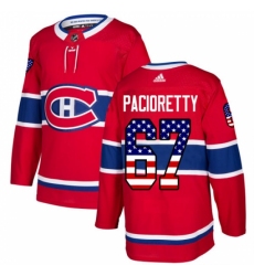 Youth Adidas Montreal Canadiens #67 Max Pacioretty Authentic Red USA Flag Fashion NHL Jersey