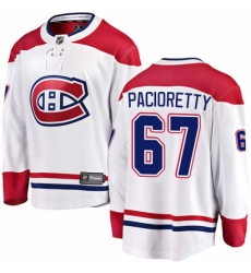 Youth Montreal Canadiens #67 Max Pacioretty Authentic White Away Fanatics Branded Breakaway NHL Jersey