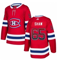 Men's Adidas Montreal Canadiens #65 Andrew Shaw Authentic Red Drift Fashion NHL Jersey