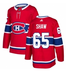 Men's Adidas Montreal Canadiens #65 Andrew Shaw Authentic Red Home NHL Jersey