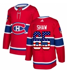 Men's Adidas Montreal Canadiens #65 Andrew Shaw Authentic Red USA Flag Fashion NHL Jersey
