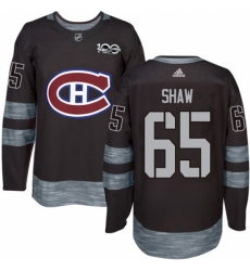 Men's Adidas Montreal Canadiens #65 Andrew Shaw Premier Black 1917-2017 100th Anniversary NHL Jersey