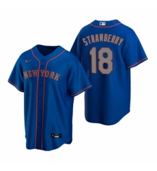 Men's Nike New York Mets #18 Darryl Strawberry Royal Alternate Road Stitched Baseball Jersey