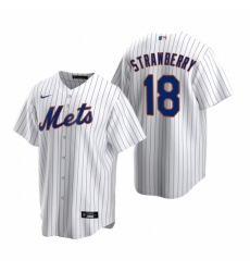Men's Nike New York Mets #18 Darryl Strawberry White 2020 Home Stitched Baseball Jersey