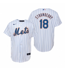Men's Nike New York Mets #18 Darryl Strawberry White Home Stitched Baseball Jersey