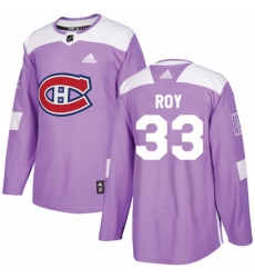 Youth Adidas Montreal Canadiens #33 Patrick Roy Authentic Purple Fights Cancer Practice NHL Jersey