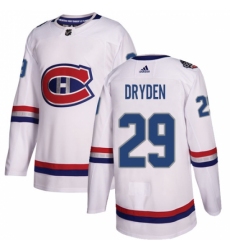 Men's Adidas Montreal Canadiens #29 Ken Dryden Authentic White 2017 100 Classic NHL Jersey