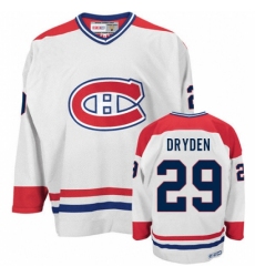 Men's CCM Montreal Canadiens #29 Ken Dryden Authentic White CH Throwback NHL Jersey