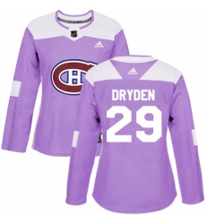 Women's Adidas Montreal Canadiens #29 Ken Dryden Authentic Purple Fights Cancer Practice NHL Jersey