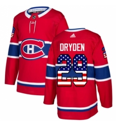 Youth Adidas Montreal Canadiens #29 Ken Dryden Authentic Red USA Flag Fashion NHL Jersey