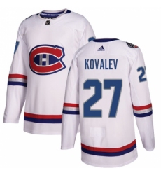 Men's Adidas Montreal Canadiens #27 Alexei Kovalev Authentic White 2017 100 Classic NHL Jersey