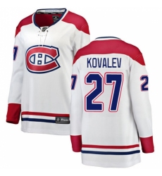 Women's Montreal Canadiens #27 Alexei Kovalev Authentic White Away Fanatics Branded Breakaway NHL Jersey