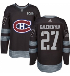 Men's Adidas Montreal Canadiens #27 Alex Galchenyuk Authentic Black 1917-2017 100th Anniversary NHL Jersey