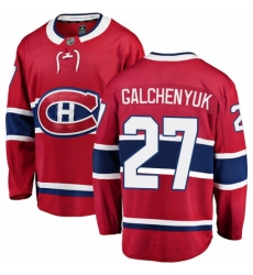 Men's Montreal Canadiens #27 Alex Galchenyuk Authentic Red Home Fanatics Branded Breakaway NHL Jersey