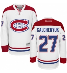 Men's Reebok Montreal Canadiens #27 Alex Galchenyuk Authentic White Away NHL Jersey