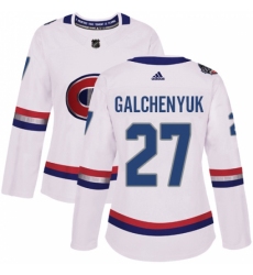 Women's Adidas Montreal Canadiens #27 Alex Galchenyuk Authentic White 2017 100 Classic NHL Jersey