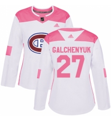 Women's Adidas Montreal Canadiens #27 Alex Galchenyuk Authentic White/Pink Fashion NHL Jersey