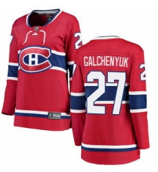 Women's Montreal Canadiens #27 Alex Galchenyuk Authentic Red Home Fanatics Branded Breakaway NHL Jersey