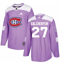 Youth Adidas Montreal Canadiens #27 Alex Galchenyuk Authentic Purple Fights Cancer Practice NHL Jersey