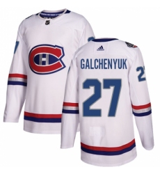 Youth Adidas Montreal Canadiens #27 Alex Galchenyuk Authentic White 2017 100 Classic NHL Jersey