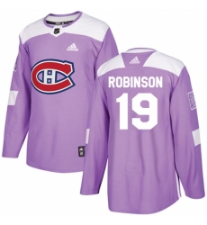 Men's Adidas Montreal Canadiens #19 Larry Robinson Authentic Purple Fights Cancer Practice NHL Jersey