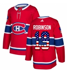 Men's Adidas Montreal Canadiens #19 Larry Robinson Authentic Red USA Flag Fashion NHL Jersey